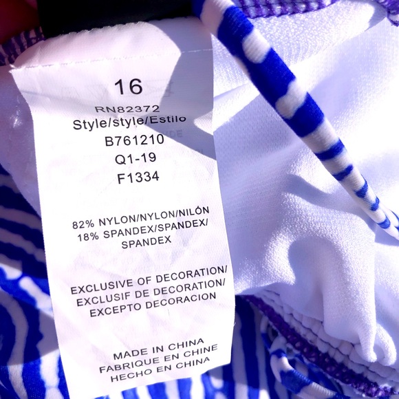 Island Escape Women’s Swimsuit Bathing Suit Bikini Tankini XL 16 - Picture 7 of 9